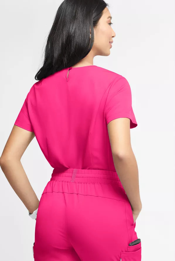 Quirúrgico Mujer WhisperLite Lyra Stretch – Cuello Redondo y 2 Bolsillos