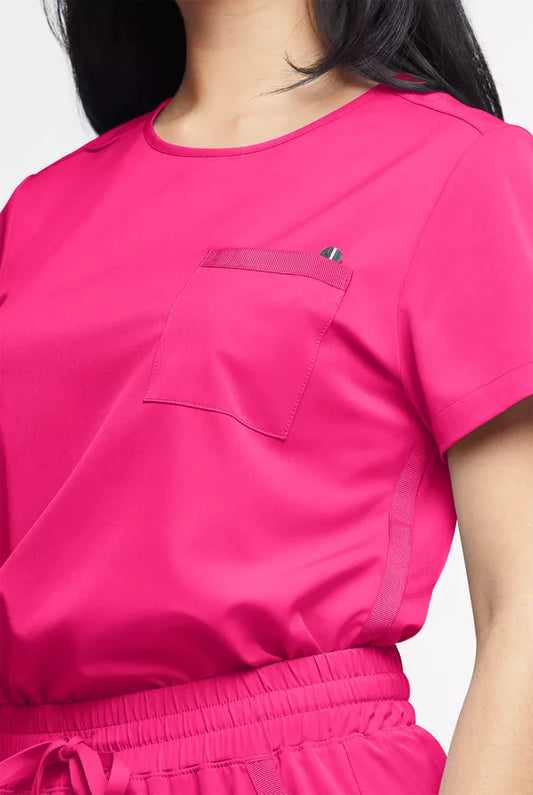 Quirúrgico Mujer WhisperLite Lyra Stretch – Cuello Redondo y 2 Bolsillos